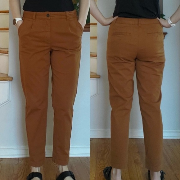 Anthropologie High Rise Chino Style Roll Cuffed Crop Pants - Picture 1 of 9